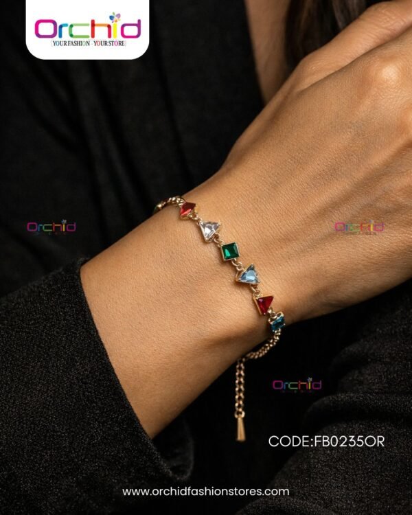 Multicolor Crystal Bracelet for Women | Geometric Fashion Bracelet – Orchid
