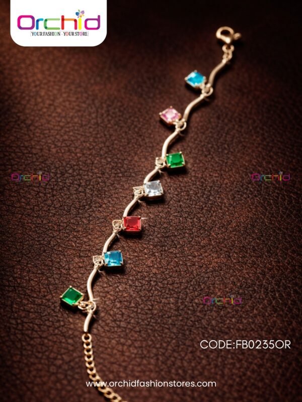 Fancy bracelet online orchid fashions (2) Multicolor Crystal Bracelet for Women | Geometric Fashion Bracelet – Orchid