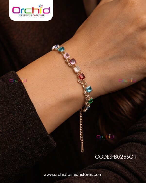 Multicolor Square Stone Bracelet