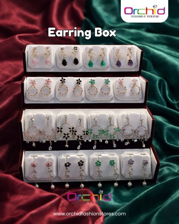 ORCHID FASHIONS (10) Premium Earring Storage Box – Stylish Jewellery Organizer