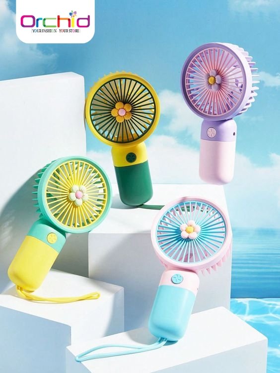 Portable Mini Handheld Fan – Cute Pastel Rechargeable Cooling Fan for Summer