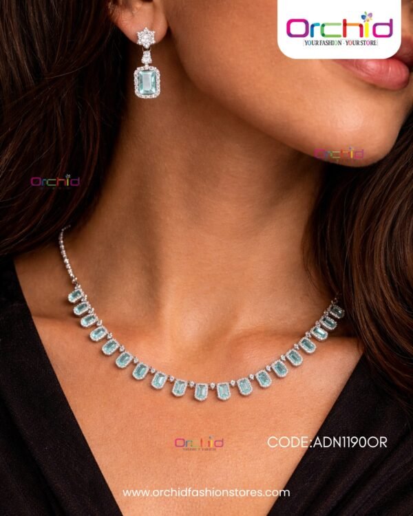 necklace rubby stone online orchid fashion (1) Stone Necklace Set with Earrings