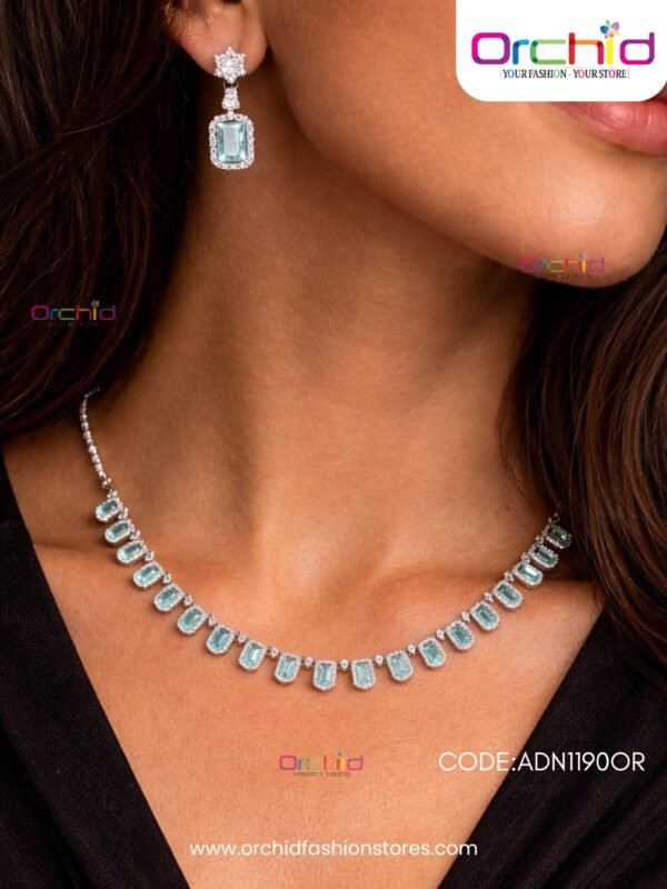 necklace rubby stone online orchid fashion (1) Stone Necklace Set with Earrings