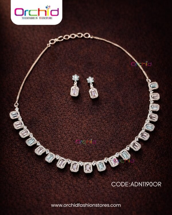 necklace rubby stone online orchid fashion (3) Stone Necklace Set with Earrings