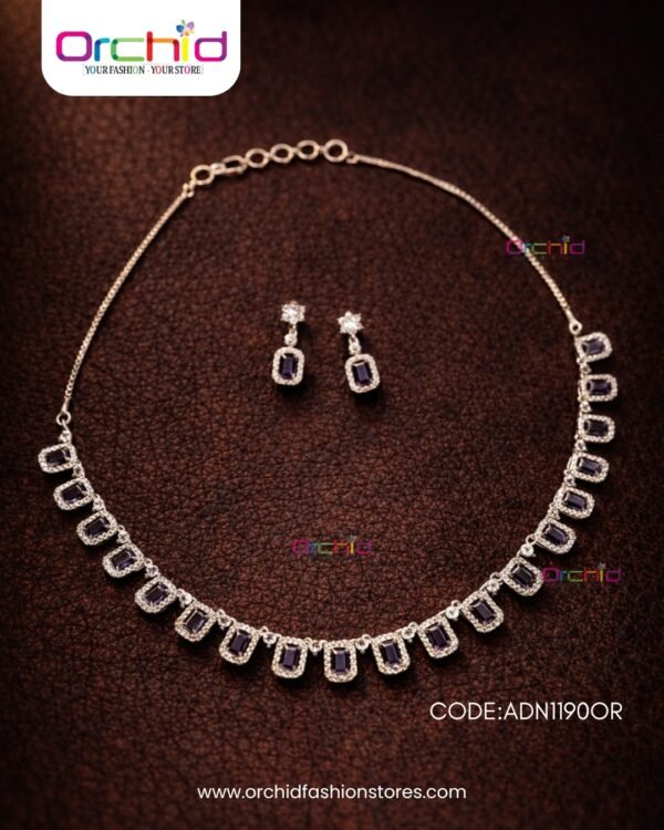 necklace rubby stone online orchid fashion (6) Stone Necklace Set with Earrings