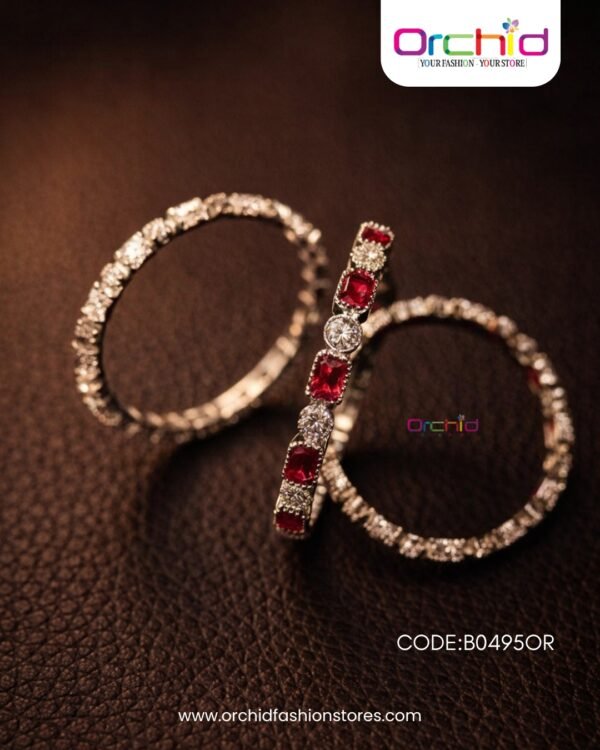 stone bangles online orchid fashions Red Crystal Stone Bangles for Women | Designer Fashion Bangles – Orchid fashions