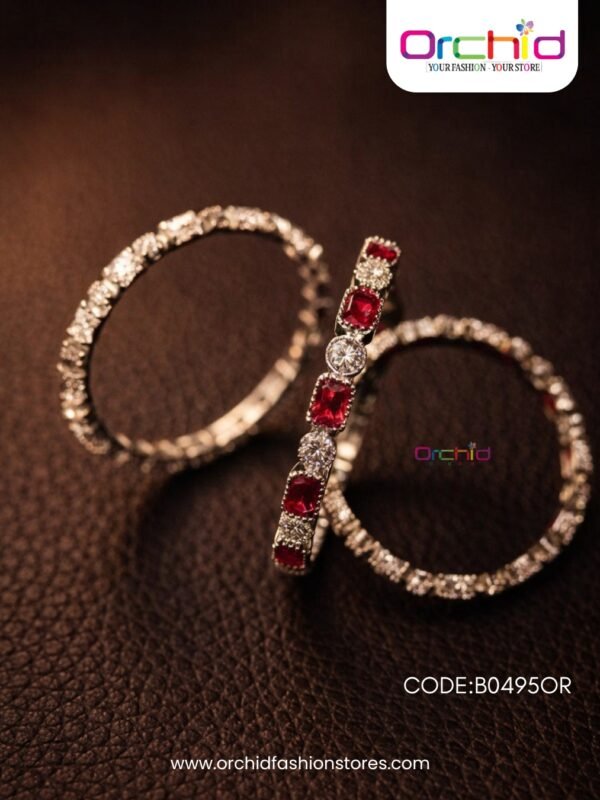 stone bangles online orchid fashions Red Crystal Stone Bangles for Women | Designer Fashion Bangles – Orchid fashions